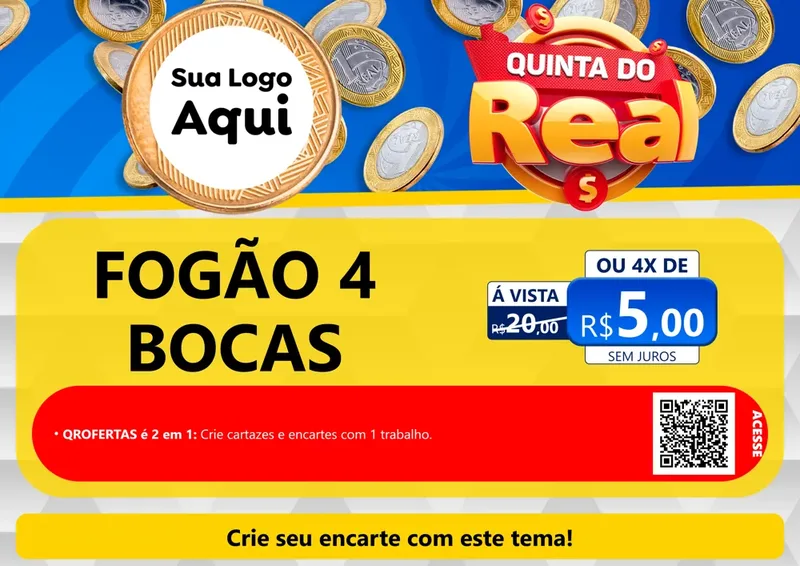 Modelo de Cartaz para Cartaz A4 Horizontal com o tema Quinta do Real para Móveis e Eletro