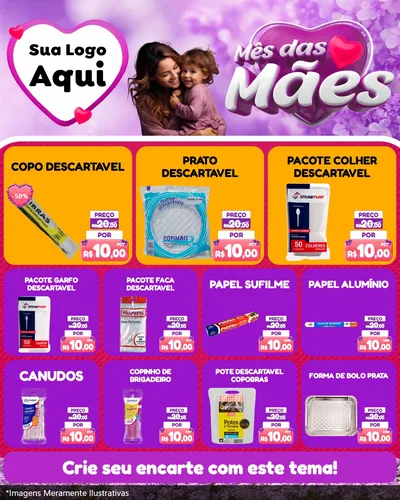 Modelo de Rede Social para Feed Instagram com o tema Mês das Mães para Embalagens