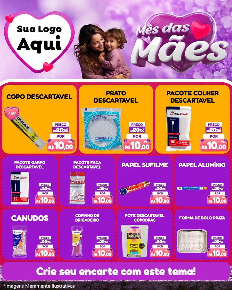 Modelo de Rede Social para Feed Instagram com o tema Mês das Mães para Embalagens