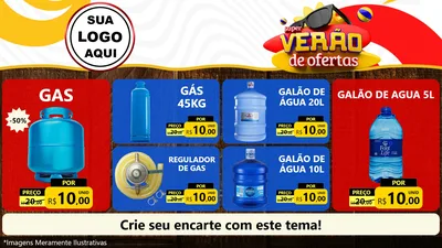 Modelo de TV para TV Horizontal com o tema Super Verão de Ofertas para Água e gás