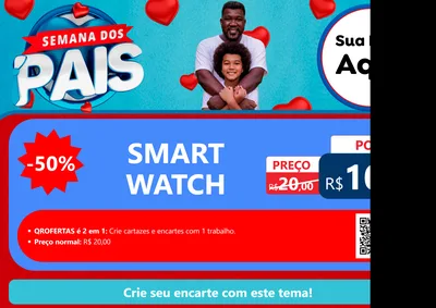 Modelo de Cartaz para Cartaz A4 Horizontal com o tema Semana Dos Pais para Informática