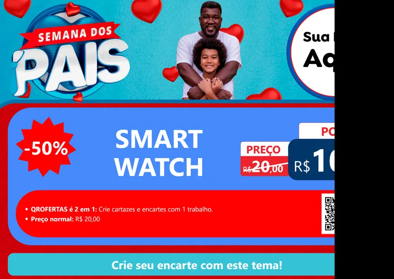 Modelo de Cartaz para Cartaz A4 Horizontal com o tema Semana Dos Pais para Informática