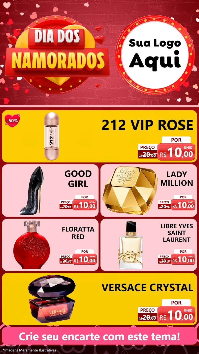 Modelo de TV para TV Vertical com o tema Dia Dos Namorados para Perfumes