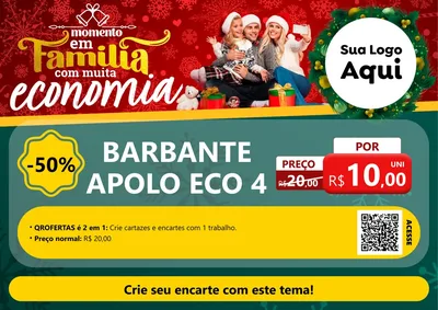 Modelo de Cartaz para Cartaz A4 Horizontal com o tema Momento em Família (Natal) para Armarinho e Aviamentos