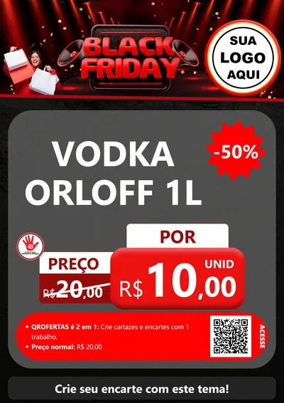 Modelo de Cartaz para Cartaz A4 Vertical com o tema Black Friday para Distribuidora de bebidas