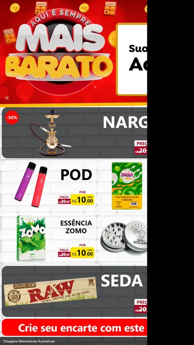 Modelo de TV para TV Vertical com o tema Mais Barato para Tabacaria