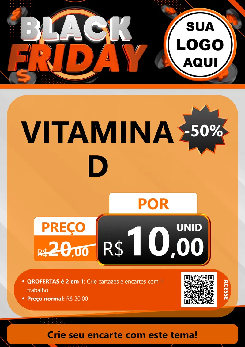Modelo de Cartaz para Cartaz A4 Vertical com o tema Black Friday para Farmácia