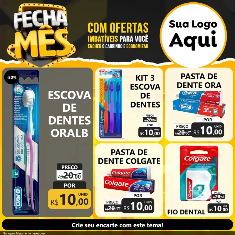 Modelo de Rede Social para Feed Facebook com o tema Fecha Mês para Higiene Pessoal