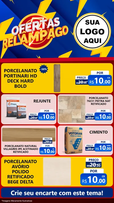 Modelo de TV para TV Vertical com o tema Ofertas Relâmpago para Pisos e revestimentos