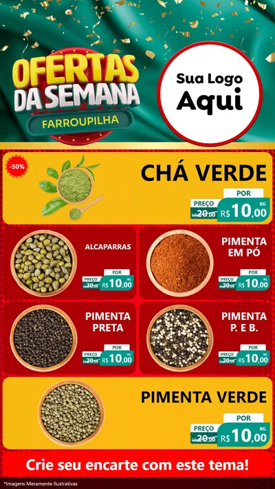 Modelo de TV para TV Vertical com o tema Ofertas da Semana Farroupilha para Produtos Naturais