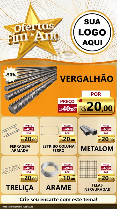 Modelo de Rede Social para Stories com o tema Ofertas Fim de Ano para Ferragens