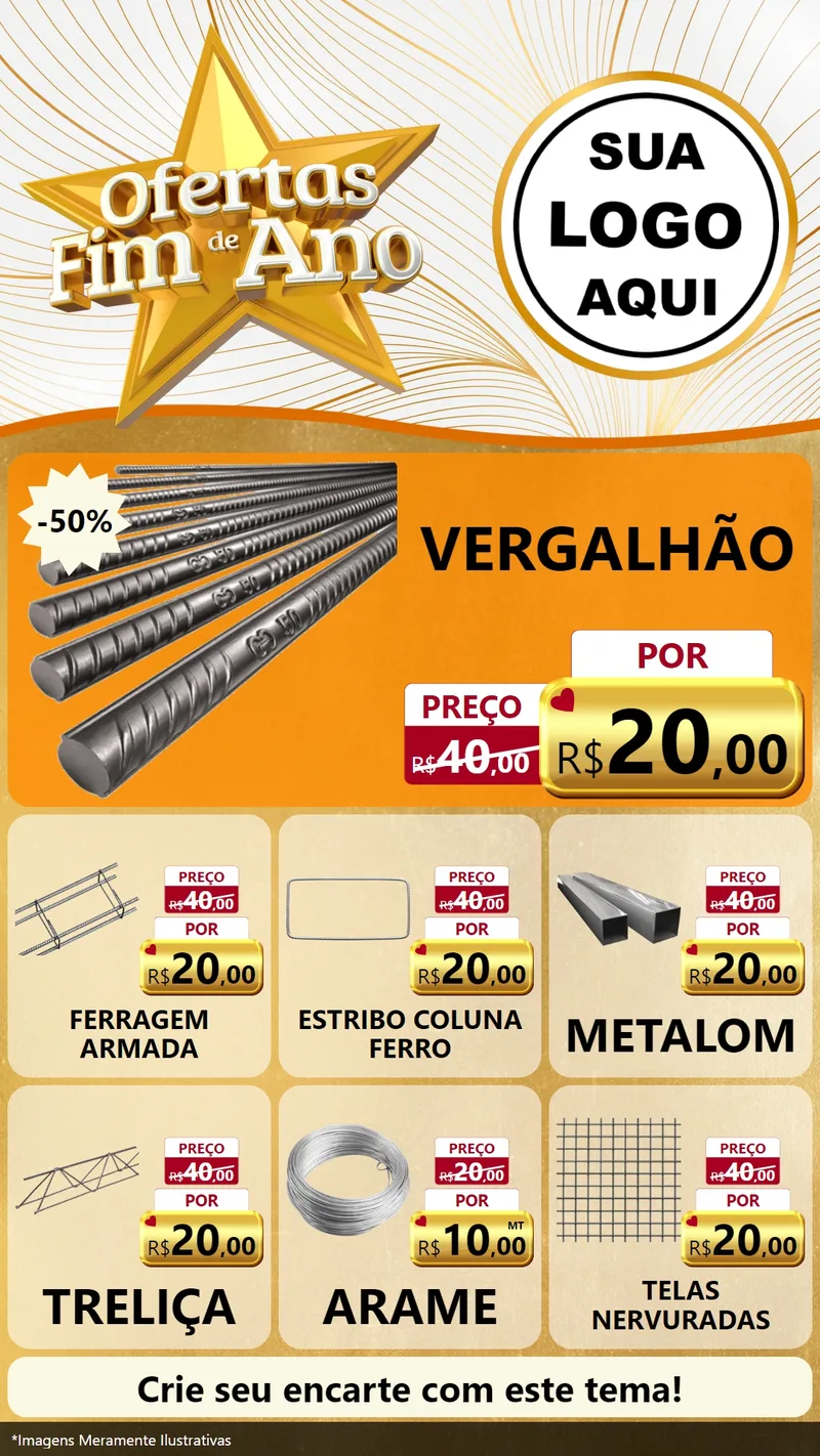 Modelo de Rede Social para Stories com o tema Ofertas Fim de Ano para Ferragens