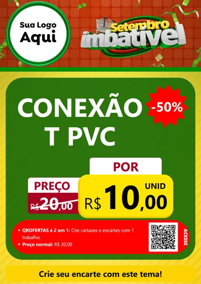 Modelo de Cartaz para Cartaz A4 Vertical com o tema Setembro Imbatível para Tubos e conexões