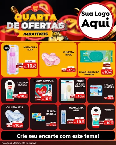 Modelo de Rede Social para Feed Instagram com o tema Quarta de Ofertas Imbatíveis para Bebês