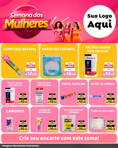 Modelo de Rede Social para Feed Instagram com o tema Semana das Mulheres para Embalagens