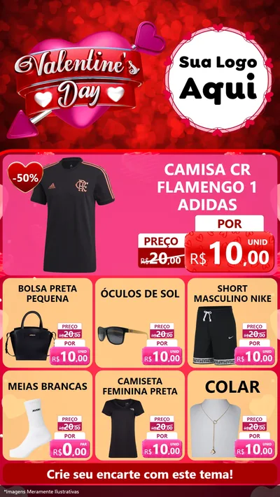 Modelo de Rede Social para Stories com o tema Valentine's Day para Roupas e acessórios