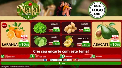 Modelo de TV para TV Horizontal com o tema Natal Especial para Hortifrúti