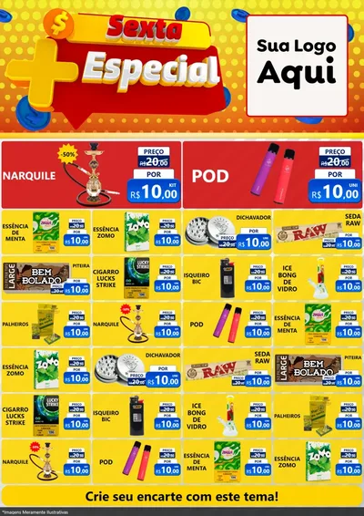 Modelo de Encarte para Encarte A4 Vertical com o tema Sexta Mais Especial para Tabacaria