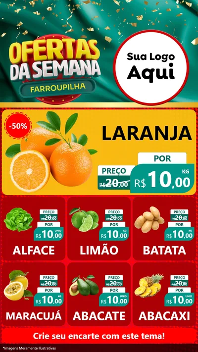 Modelo de Rede Social para Stories com o tema Ofertas da Semana Farroupilha para Hortifrúti