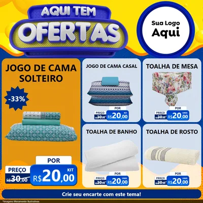 Modelo de Rede Social para Feed Facebook com o tema Aqui Tem Ofertas para Cama, Mesa e Banho