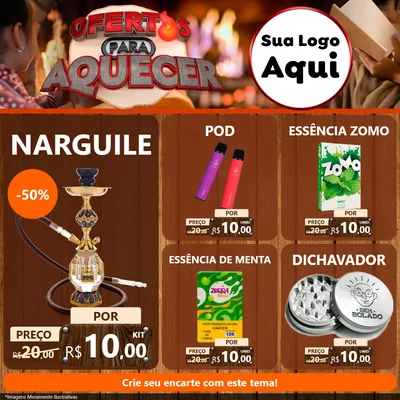 Modelo de Rede Social para Feed Facebook com o tema Ofertas Para Aquecer para Tabacaria