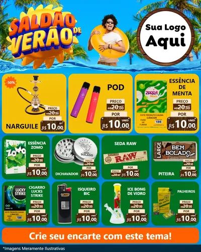 Modelo de Rede Social para Feed Instagram com o tema Saldão de Verão para Tabacaria