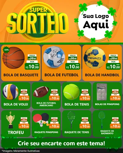 Modelo de Rede Social para Feed Instagram com o tema Super Sorteio para Artigos Esportivos