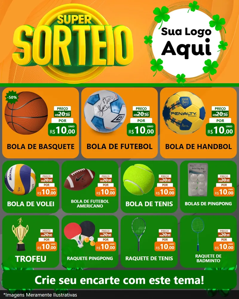 Modelo de Rede Social para Feed Instagram com o tema Super Sorteio para Artigos Esportivos