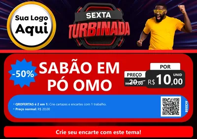Modelo de Cartaz para Cartaz A4 Horizontal com o tema Sexta Turbinada para Produtos de Limpeza