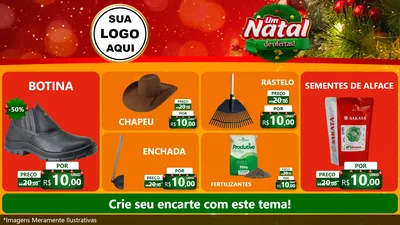 Modelo de TV para TV Horizontal com o tema Um Natal de Ofertas para Agropecuária