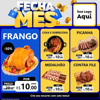 Modelo de Rede Social para Feed Facebook com o tema Fecha Mês para Assados
