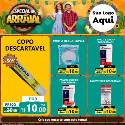 Modelo de Rede Social para Feed Facebook com o tema Especial De Arraial para Embalagens