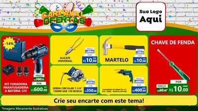 Modelo de TV para TV Horizontal com o tema Carnaval de Ofertas para Maquinas e Ferramentas