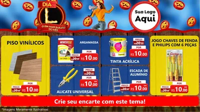 Modelo de TV para TV Horizontal com o tema Dia L - O Dia Mais Barato Do Mês para Material para Construção