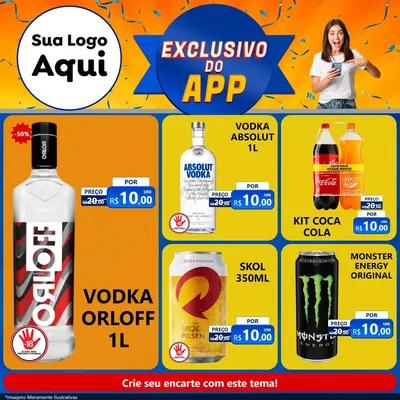 Modelo de Rede Social para Feed Facebook com o tema Exclusivo do Aplicativo para Distribuidora de bebidas