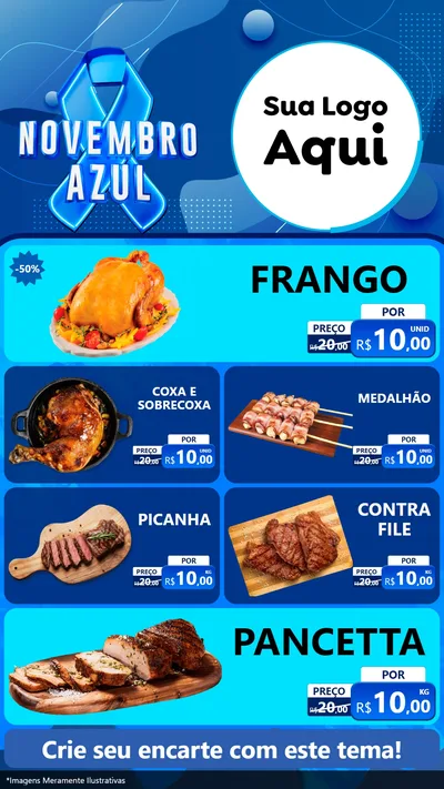 Modelo de TV para TV Vertical com o tema Novembro Azul para Assados