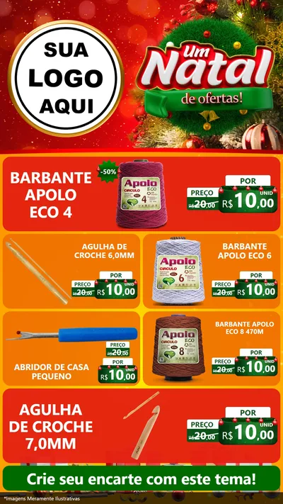 Modelo de TV para TV Vertical com o tema Um Natal de Ofertas para Armarinho e Aviamentos