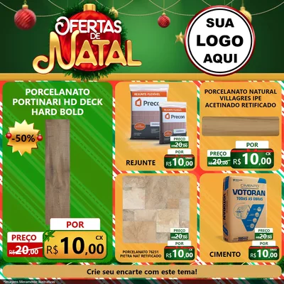 Modelo de Rede Social para Feed Facebook com o tema Ofertas de Natal para Pisos e revestimentos