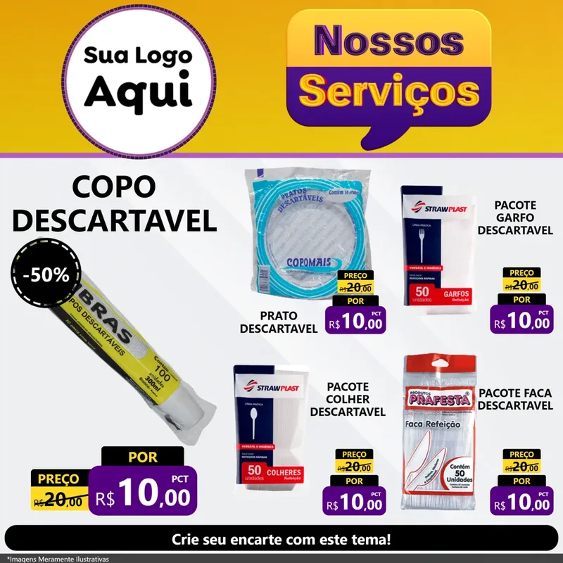Modelo de Rede Social para Feed Facebook com o tema Nossos Serviços para Embalagens