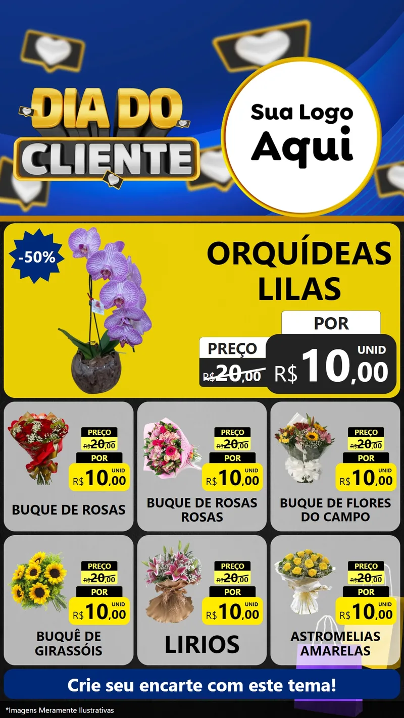 Modelo de Rede Social para Stories com o tema Dia Do Cliente para Floricultura e jardim