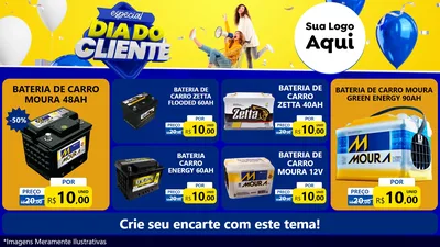 Modelo de TV para TV Horizontal com o tema Especial Dia do Cliente para Baterias Elétricas