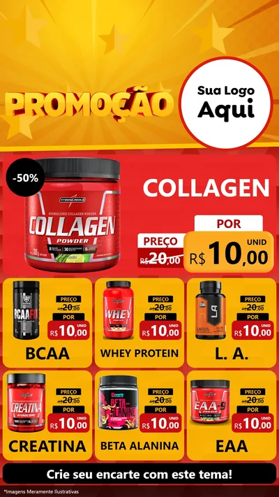 Modelo de Rede Social para Stories com o tema Promoção para Suplementos alimentares
