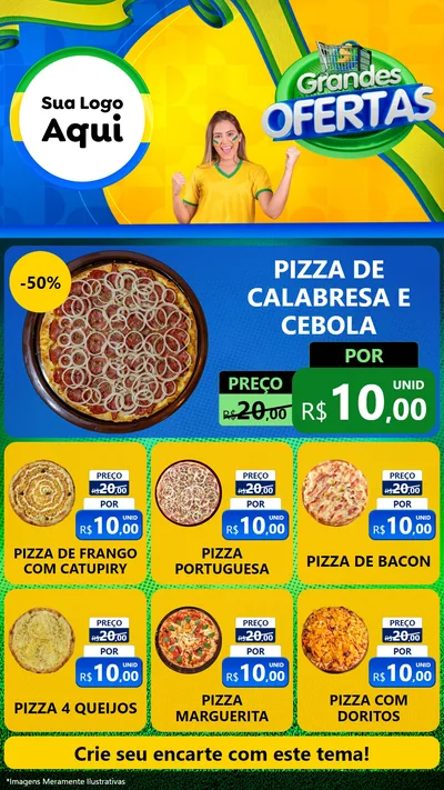 Modelo de Rede Social para Stories com o tema Grandes Ofertas para Pizzaria