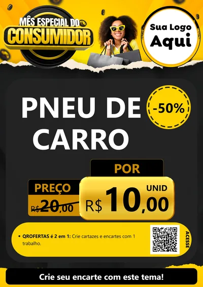 Modelo de Cartaz para Cartaz A4 Vertical com o tema Mês Especial do Consumidor para Auto peças