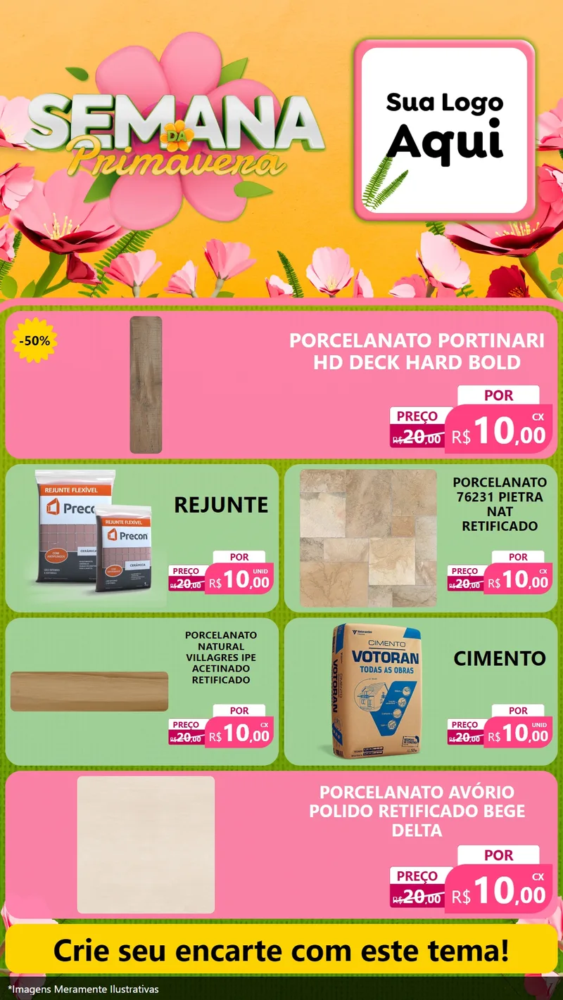 Modelo de TV para TV Vertical com o tema Semana da Primavera para Pisos e revestimentos