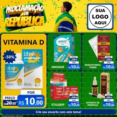 Modelo de Rede Social para Feed Facebook com o tema Proclamação da República para Farmácia