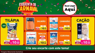 Modelo de TV para TV Horizontal com o tema Esquenta de Carnaval para Peixaria