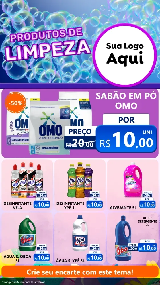 Modelo de Rede Social para Stories com o tema Produtos de Limpeza para Produtos de Limpeza