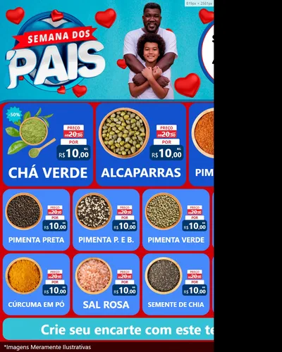 Modelo de Rede Social para Feed Instagram com o tema Semana Dos Pais para Produtos Naturais