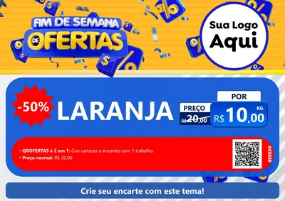 Modelo de Cartaz para Cartaz A4 Horizontal com o tema Fim de Semana de Ofertas para Hortifrúti